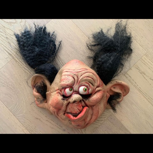 Paper Magic Group Ugly Troll Hairy Adult Rubber Goofy Halloween Mask Vtg 2001 - Picture 1 of 7